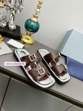 cow leather flats casual slippers sandals women fashion 2022new high quality 35-41