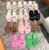 fleece fur slippers flats shoes fashion women high quality 35-41