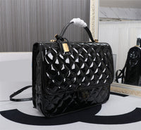 31*25cm handle patent leather pack bag fashion women 2023 black high quality