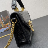 19*4.5*13cm 6687 Crocodile pattern handle handbag chain crossbody bag grace women htop quality 2023 new