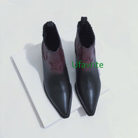 4.5cm Thick heel cow leather boots high quality fashion high quality 35-40