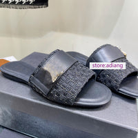 2.5cm flats leather+tweed slippers comfort classic shoes women high quality 35-42