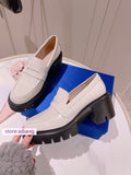 6cm Thick bottom boat shoes patent leather classic women fashion 2023 35-41