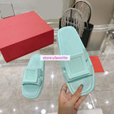 Square buckle real leather slippers sweet fashion TPU shoes women top quality 2022new 35-40