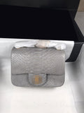 17cm Python pattern lamb leather lining gold chain crossbody bag top quality