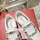 rhinestone buckle flats casual shoes grace light women fashion 2023 35-40 high quality