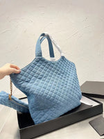 58*47cm handle handbag denim & leather tote bag women high quality 2022 new