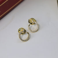 Exquisite drill earring ear pendants women fashion 2023  high quality gold silve rose gold