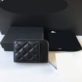 Rhombic lattice zipper wallet card bag women top quality 7.5*11*2cm  2022