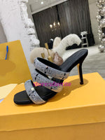 Blingbling hot drill flats/75mm /95mm slippers fashion shoes women high quality35-43