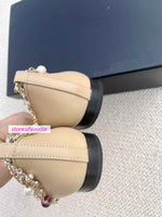 flats lamb leather boat shoes fashion sandals anklet women high quality 2022new 35-40