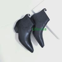 4.5cm Thick heel cow leather boots high quality fashion high quality 35-40