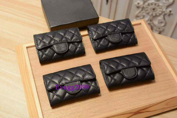 Women Real Leather Fashion Mini 2-Fold Wallet Purse2020SS New High Quality Black