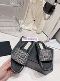 tweed flats slippers casual comfort fashion shoes women 2023 35-40 high quality