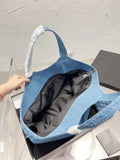 58*47cm handle handbag denim & leather tote bag women high quality 2022 new