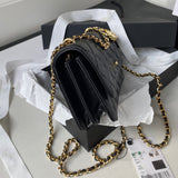 19cm Litchi leather chain crossbody bag Organ bag women 2023 top quality