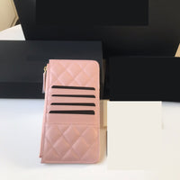 Rhombic lattice zipper Mobile phone bag wallet card bag women top quality 19.5*10*3cm  2022