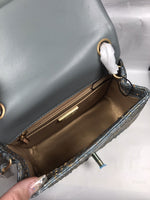 17cm Python pattern lamb leather lining gold chain crossbody bag top quality