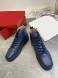 flats casual leather shoes lace up high top comfort women 35-41 men 38-47 2022