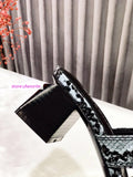 4.5cm stilettos snake leather sandals slippers women high quality 2022new 35-40