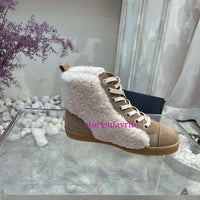 lace up flats shoes warm snow casual shoes women fashion high quality 35-39