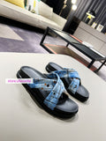 Hand painted cow leather 3.5cm flats casual slippers women fashion 2022new high quality 35-40