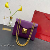 22*17*9CM Rivet buckle double chain shoulder bag grace women 9839 high quality 2023 new