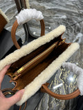 22/26/32cm fleece fur tote bag handbag Organ bag brown fashion women 2022 new