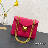 22*17*9CM Rivet buckle double chain shoulder bag grace women 9839 high quality 2023 new